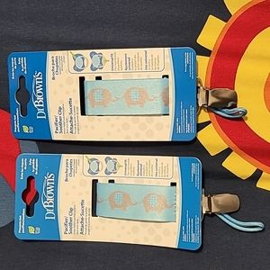 2 Dr Brown's pacifier clip